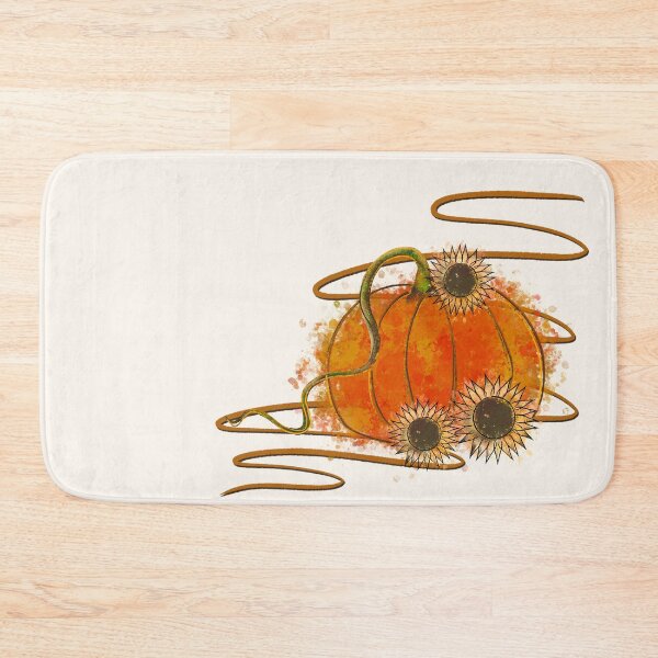 Item preview, Watercolor Pumpkin with Sunflowers - Autumn Harvest Illustration designed and sold by TheArtOfTreble.