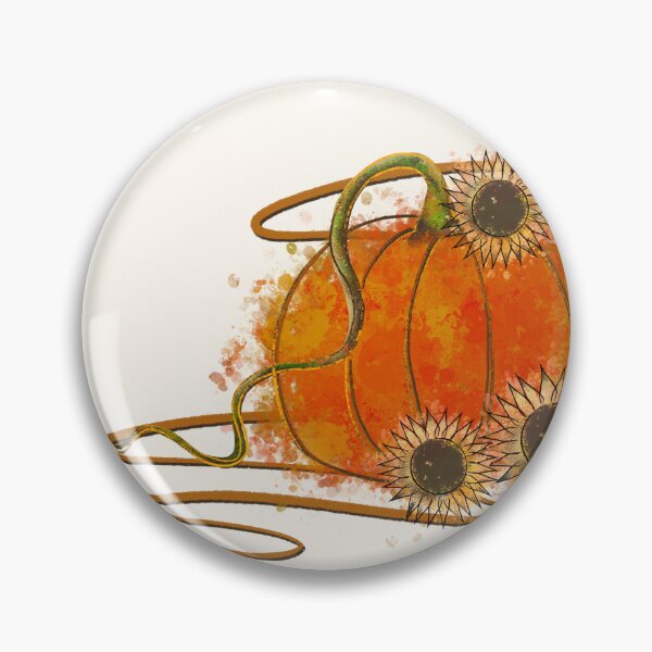 Item preview, Watercolor Pumpkin with Sunflowers - Autumn Harvest Illustration designed and sold by TheArtOfTreble.