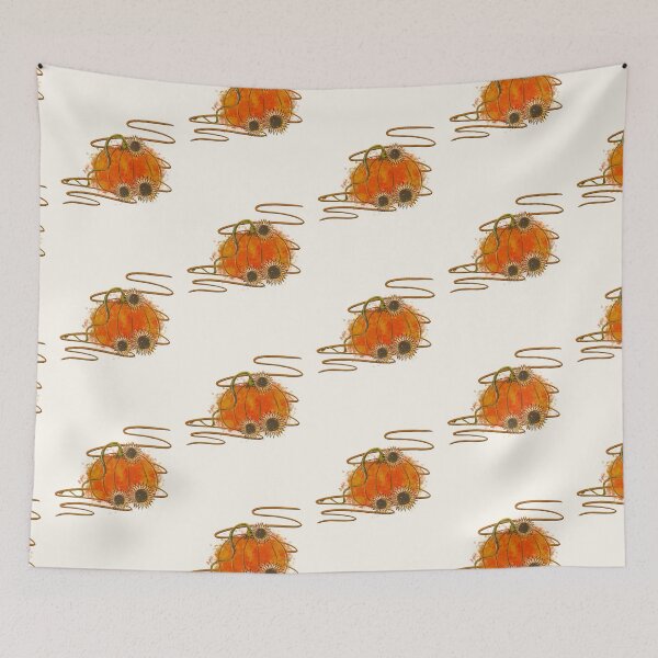 Item preview, Watercolor Pumpkin with Sunflowers - Autumn Harvest Illustration designed and sold by TheArtOfTreble.