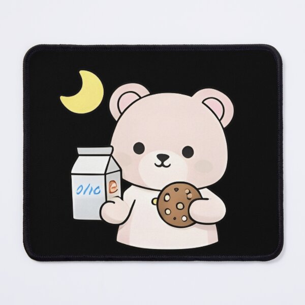 Item preview, Cute Kawaii Bear with Milk Carton and Chocolate Cookie designed and sold by Trendora90.