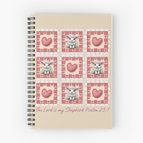 Item preview, The Lord is my Shepherd, Cute Sheep, Psalm 231, Grandma Core,  Lamb, Patchwork  Heart designed and sold by Forevermore.