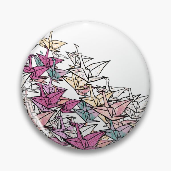 Item preview, Flock of Colorful Origami Cranes - Senbazuru Wave Illustration designed and sold by TheArtOfTreble.