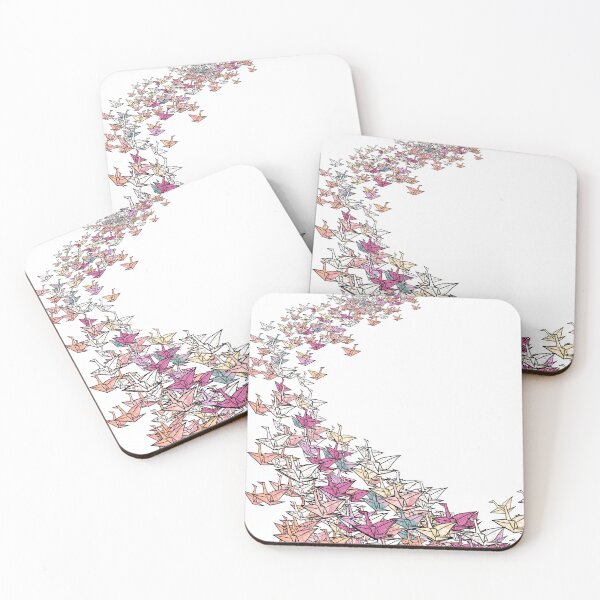 Item preview, Flock of Colorful Origami Cranes - Senbazuru Wave Illustration designed and sold by TheArtOfTreble.