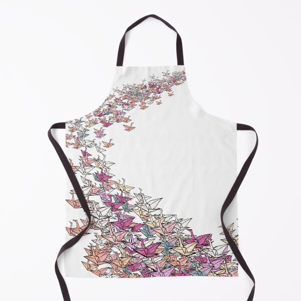 Item preview, Flock of Colorful Origami Cranes - Senbazuru Wave Illustration designed and sold by TheArtOfTreble.