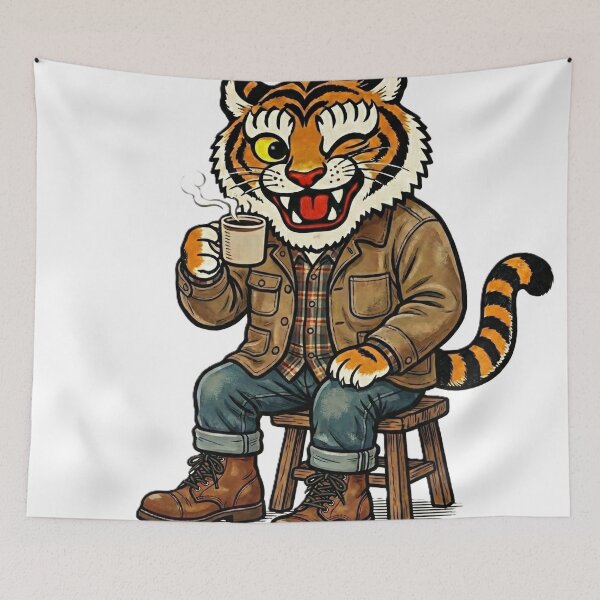 Item preview, Hip-Bum Tiger: Vintage Workwear Coffee Break designed and sold by DimensionV Studio.