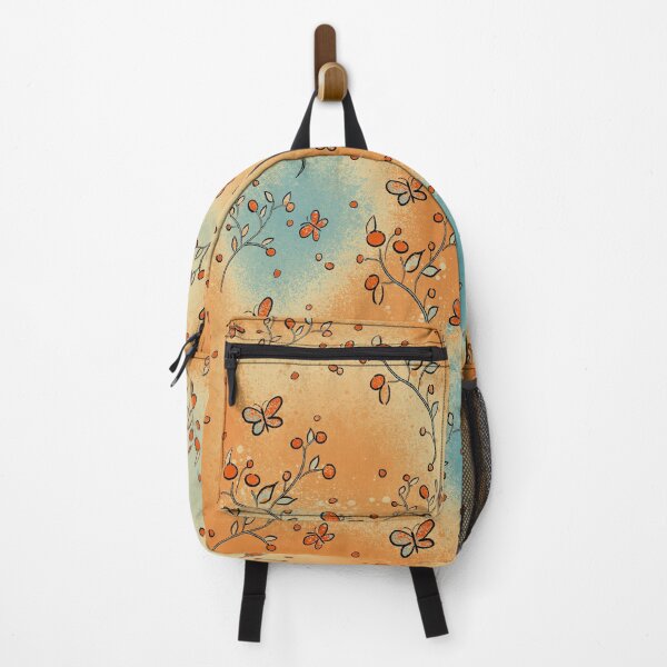 Item preview, Orange Butterfly Floral Pattern - Warm Gradient Illustration designed and sold by TheArtOfTreble.