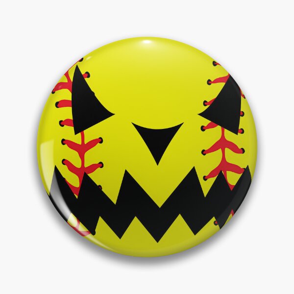 Item preview, Halloween Softball Pumpkin Jack O Lantern Face designed and sold by DanielleClerc1.