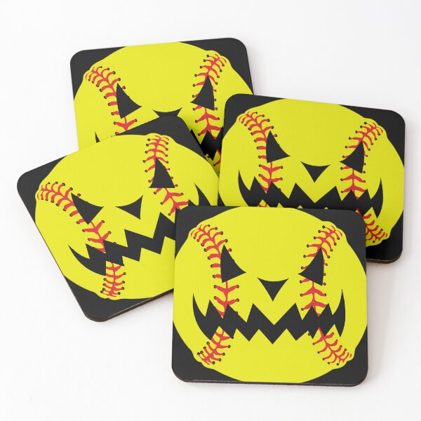 Item preview, Halloween Softball Pumpkin Jack O Lantern Face designed and sold by DanielleClerc1.
