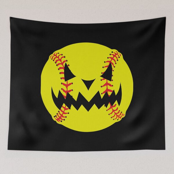 Item preview, Halloween Softball Pumpkin Jack O Lantern Face designed and sold by DanielleClerc1.