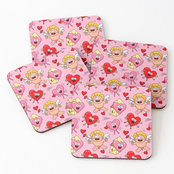 Item preview, Cute Kawaii Valentine's Day Pattern | Flying Cupids Dancing Hearts designed and sold by Midnight Veil Designs.