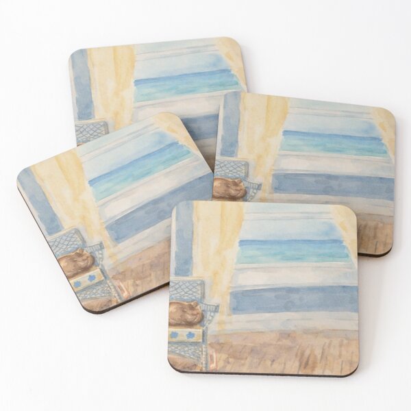 Item preview, Beach Cottage Window | Serene Coastal Watercolor designed and sold by Tiki Cove.