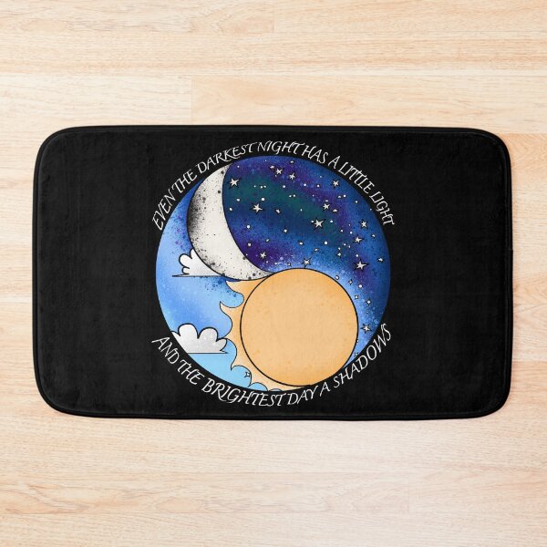 Item preview, Even the Darkest Night Has Light - Yin Yang Moon Sun Quote Illustration designed and sold by TheArtOfTreble.
