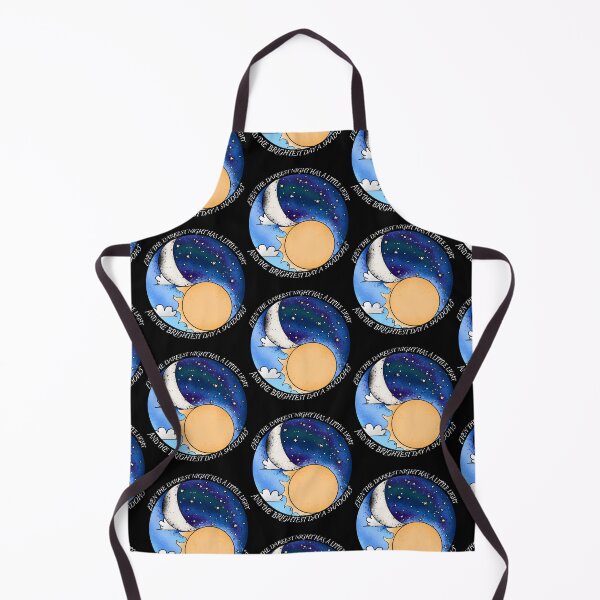Item preview, Even the Darkest Night Has Light - Yin Yang Moon Sun Quote Illustration designed and sold by TheArtOfTreble.