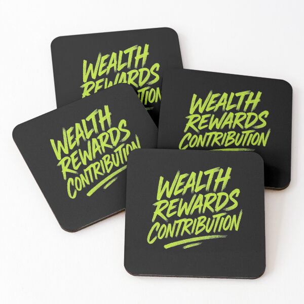Item preview, Wealth Rewards Contribution – Motivational Entrepreneur Quote Typography Design designed and sold by Adappai.