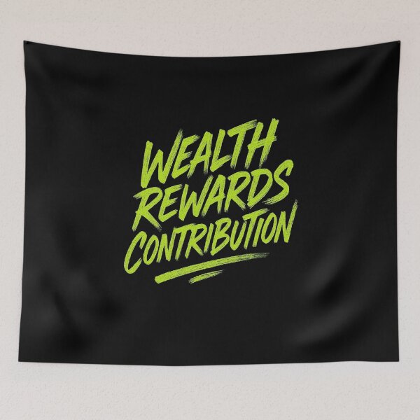Item preview, Wealth Rewards Contribution – Motivational Entrepreneur Quote Typography Design designed and sold by Adappai.