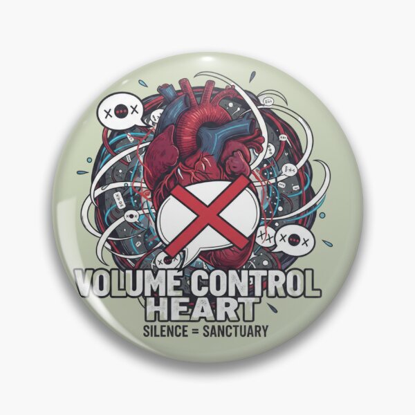 Item preview, Volume Control Heart: Silence is Sanctuary – Stress Relief Graphic designed and sold by TeerificThreads.