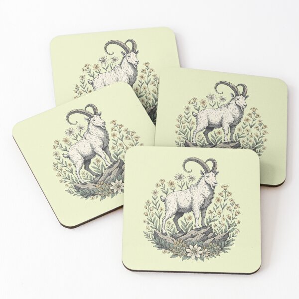 Item preview, Alpine Ibex Mountain Goat Botanical Wildlife Nature designed and sold by BirdsnStuff.