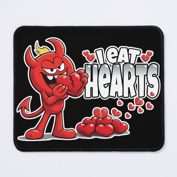 Item preview, I Eat Hearts Funny Devil Shirt – Cute Dark Humor Cartoon Heartbreaker Design designed and sold by AmazingEG.
