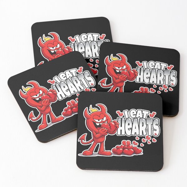 Item preview, I Eat Hearts Funny Devil Shirt – Cute Dark Humor Cartoon Heartbreaker Design designed and sold by AmazingEG.