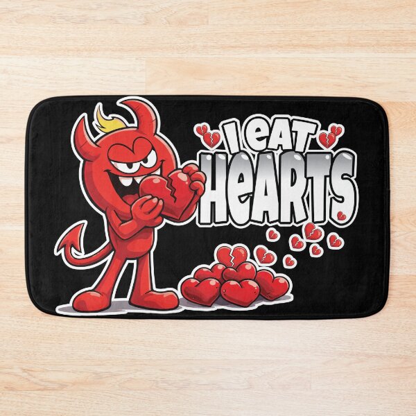 Item preview, I Eat Hearts Funny Devil Shirt – Cute Dark Humor Cartoon Heartbreaker Design designed and sold by AmazingEG.