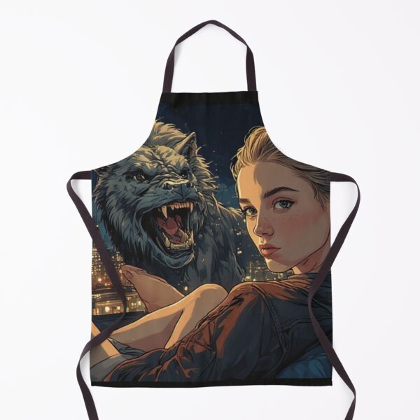 Item preview, epic art, stunning girl posing for a photoshoot with a beast wolf designed and sold by Design Repo.
