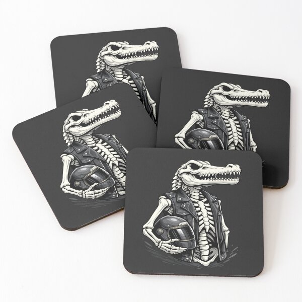 Item preview, Biker Crocodile Skeleton – Motorcycle Rebel Aesthetic Art designed and sold by ColorSplash123.