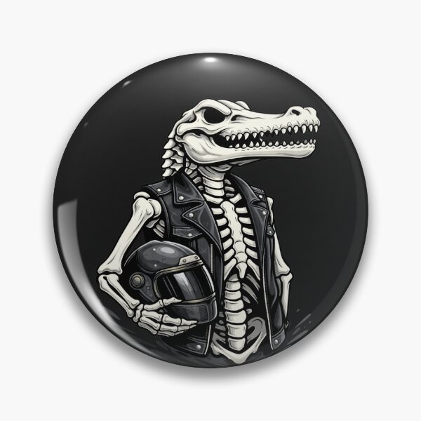 Item preview, Biker Crocodile Skeleton – Motorcycle Rebel Aesthetic Art designed and sold by ColorSplash123.