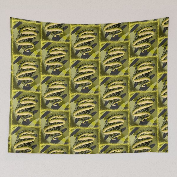 Item preview, Hypnotic Green Coiled Snake - Psychedelic Reptile Art designed and sold by TheArtOfTreble.