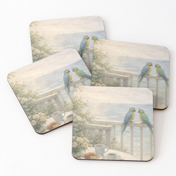 Item preview, Tropical Parrots by the Sea | Coastal Wall Decor designed and sold by Tiki Cove.