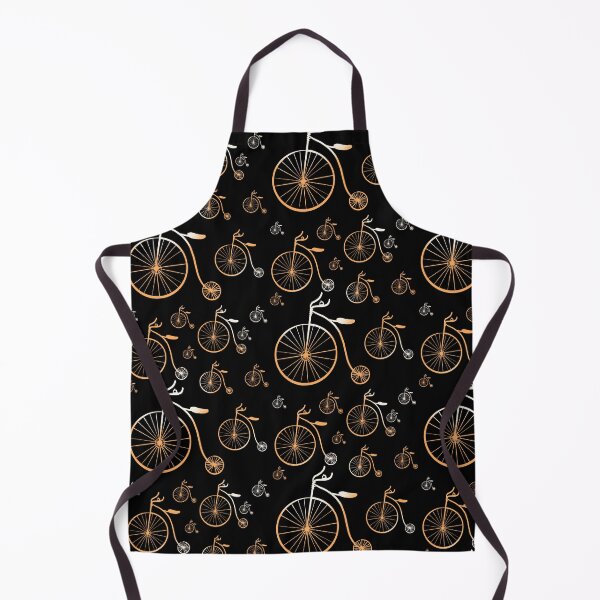 Item preview, Vintage Penny Farthing Bicycle Pattern - Gold on Black Seamless Illustration designed and sold by TheArtOfTreble.