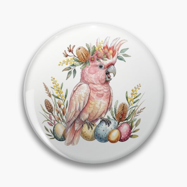 Item preview, Pink Cockatoo My First Easter - Major Mitchell's Bird and Eggs designed and sold by Wennebabs.