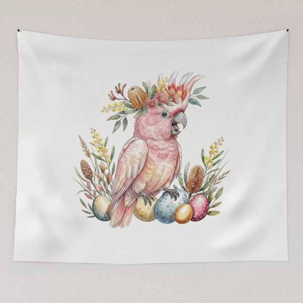 Item preview, Pink Cockatoo My First Easter - Major Mitchell's Bird and Eggs designed and sold by Wennebabs.