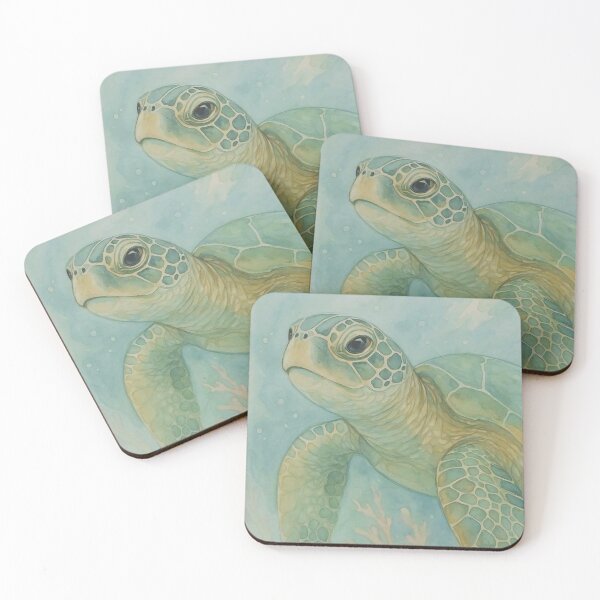 Item preview, Sea Turtle Watercolor | Coastal Ocean Wall Art designed and sold by Tiki Cove.