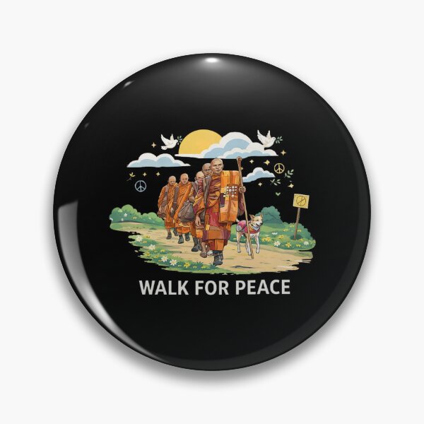 Item preview, Walk for Peace Monks with Aloka Dog Mindfulness  designed and sold by CristHuds.