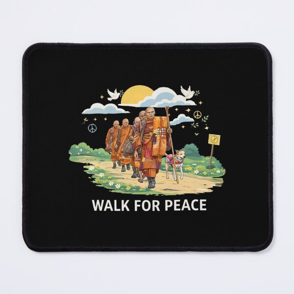 Item preview, Walk for Peace Monks with Aloka Dog Mindfulness designed and sold by CristHuds.