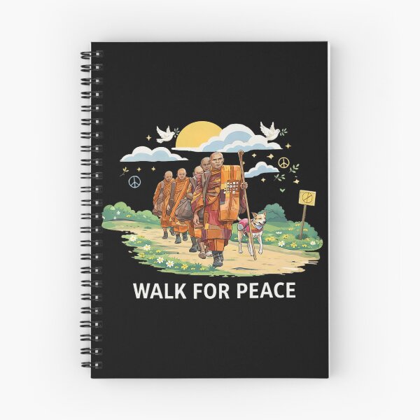 Item preview, Walk for Peace Monks with Aloka Dog Mindfulness  designed and sold by CristHuds.