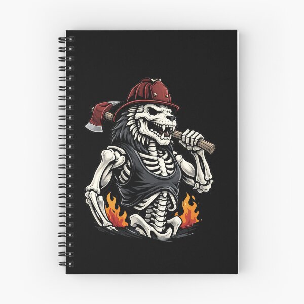 Item preview, Firefighter Lion Skeleton – Brave Hero Service Aesthetic Art designed and sold by ColorSplash123.