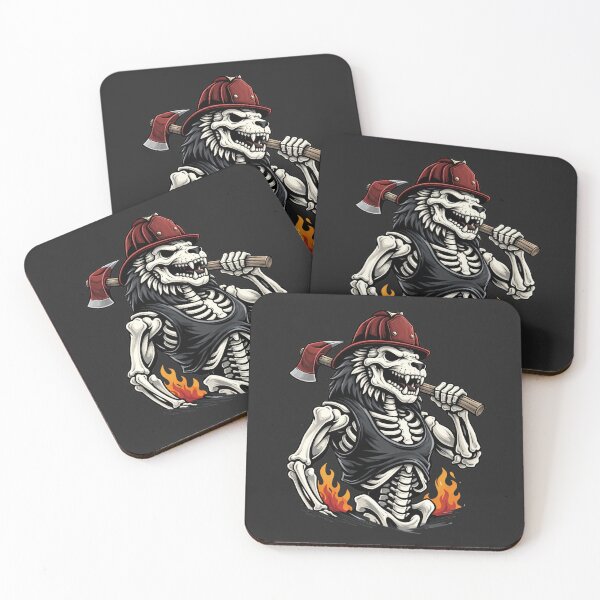 Item preview, Firefighter Lion Skeleton – Brave Hero Service Aesthetic Art designed and sold by ColorSplash123.