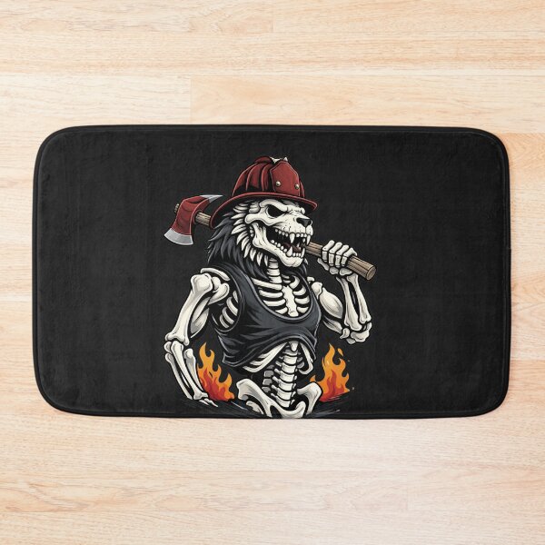 Item preview, Firefighter Lion Skeleton – Brave Hero Service Aesthetic Art designed and sold by ColorSplash123.
