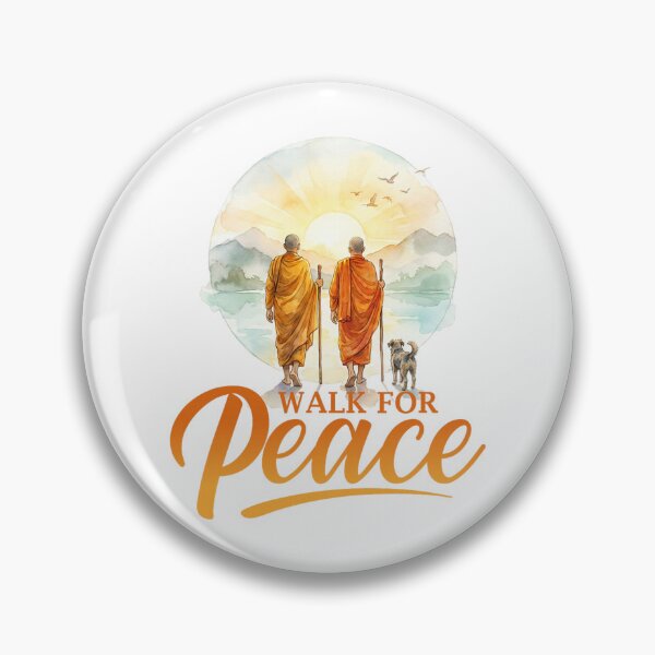 Item preview, Walk for Peace Monks with Aloka Dog Minimalist Zen Art designed and sold by CristHuds.