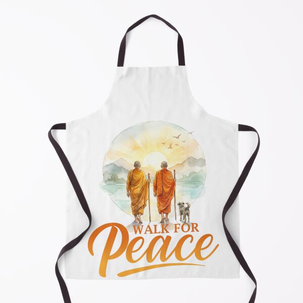 Item preview, Walk for Peace Monks with Aloka Dog Minimalist Zen Art designed and sold by CristHuds.