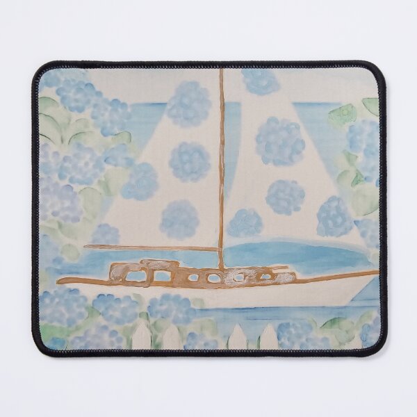 Item preview, Blue Hydrangea Coastal Cottage Art Print designed and sold by Tiki Cove.