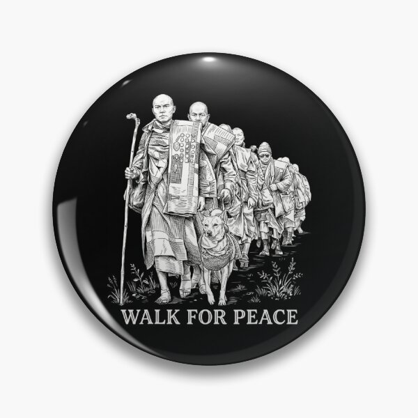 Item preview, Walk for Peace Monks with Aloka Dog designed and sold by CristHuds.