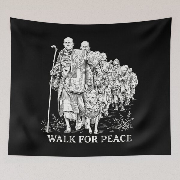 Item preview, Walk for Peace Monks with Aloka Dog designed and sold by CristHuds.