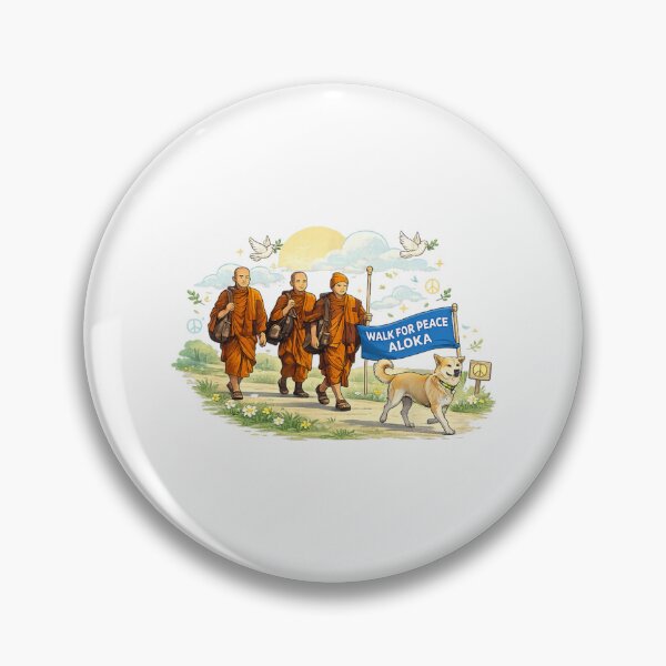 Item preview, Walk for Peace Monks with Aloka Dog  designed and sold by CristHuds.