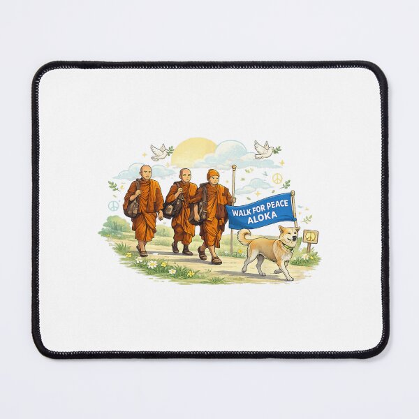 Item preview, Walk for Peace Monks with Aloka Dog designed and sold by CristHuds.