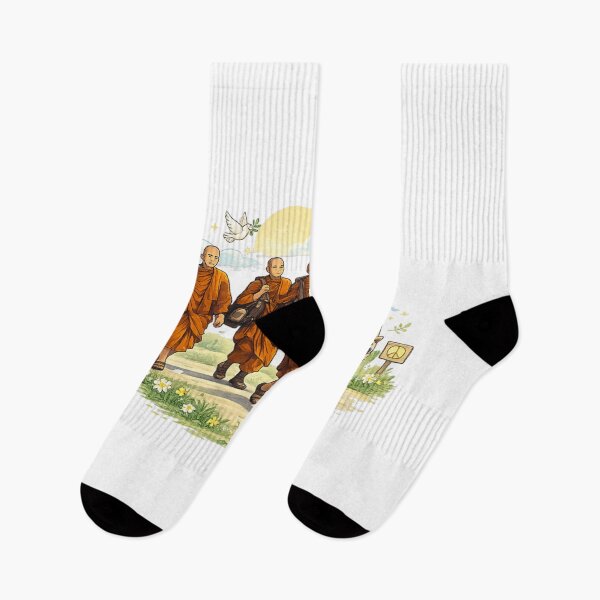 Item preview, Walk for Peace Monks with Aloka Dog  designed and sold by CristHuds.