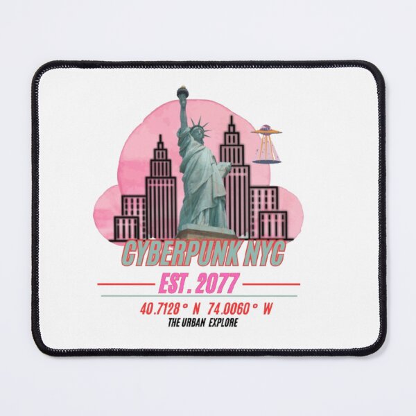 Item preview, Cyberpunk New York EST 2077 T-Shirt - Futuristic NYC UFO Edition designed and sold by The Urban Explorer.