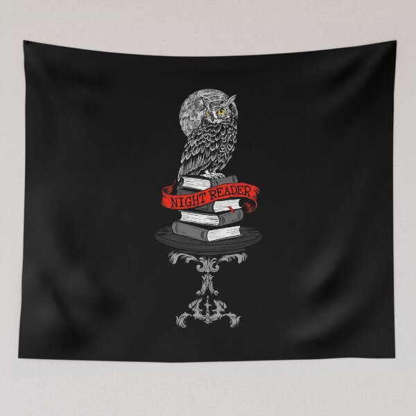 Item preview, Night Reader Owl - Wise Book Lover Vintage Illustration designed and sold by Urban Muse And Sultry Hues.