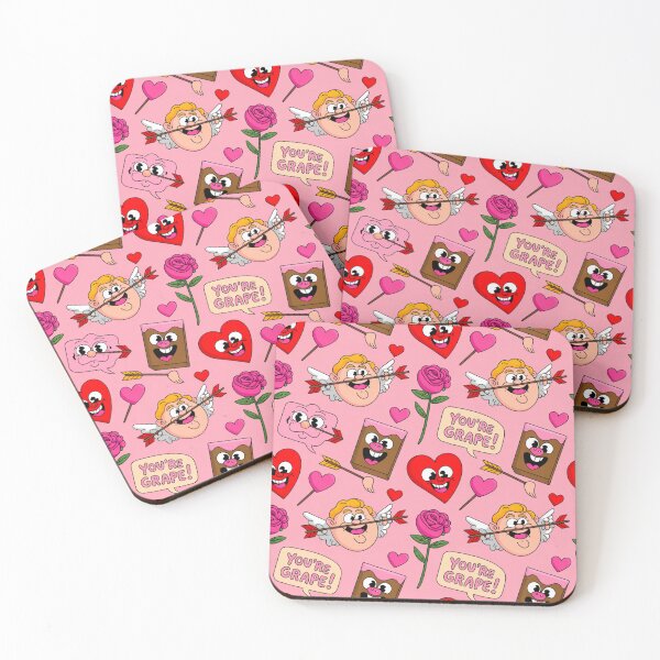 Item preview, Funny "You're Grape" Valentine's Day Pattern | Kawaii Cupids Hearts designed and sold by Midnight Veil Designs.